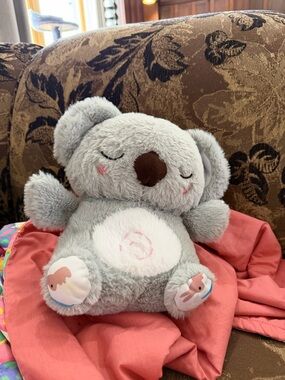 Grey Plush Koala Stuffed Animal with Pink Accents